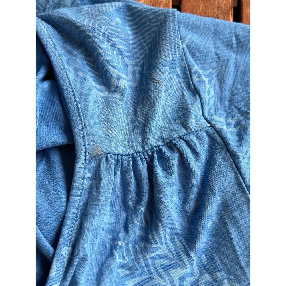 Fresh Produce Women’s Small Blue C’est La Vie Cafe Wrap Dress Sundress Cover Up - Picture 6 of 8
